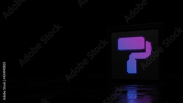 Fototapeta 3d rendering of light shaped as symbol of paint roller on black background