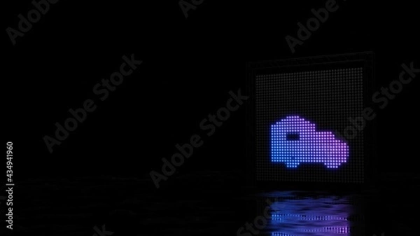 Fototapeta 3d rendering of light shaped as symbol of moving on black background