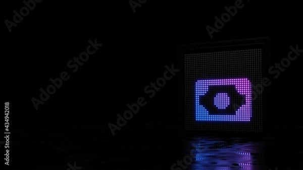 Fototapeta 3d rendering of light shaped as symbol of money on black background