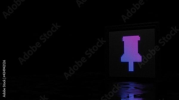 Fototapeta 3d rendering of light shaped as symbol of mark on black background