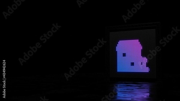 Fototapeta 3d rendering of light shaped as symbol of house on black background
