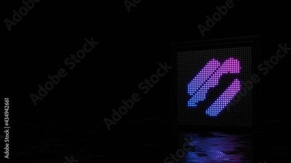 Fototapeta 3d rendering of light shaped as symbol of hotdog on black background