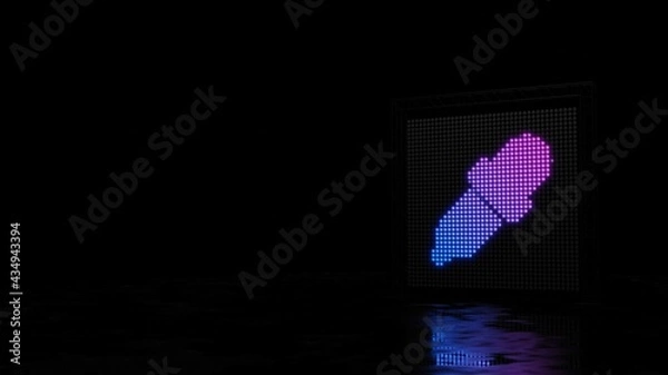 Fototapeta 3d rendering of light shaped as symbol of eye dropper on black background