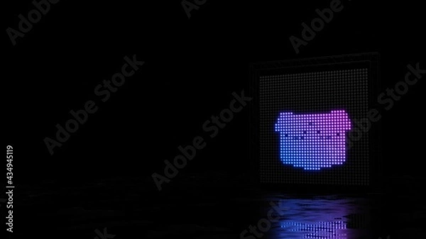 Fototapeta 3d rendering of light shaped as symbol of box open on black background