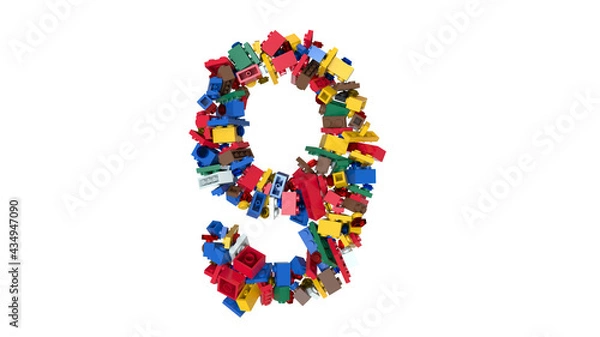 Fototapeta Shuffled Colored Bricks Building Blocks Typeface Text 
9