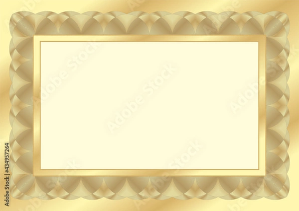 Fototapeta Certificate diploma template. Golden gradient vector stock background texture. Changable outline and background colors. For schools, online cources, web design and achievments.