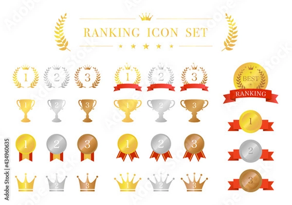 Obraz ランキング　金銀銅　アイコン　カラー　グラデーション　セット