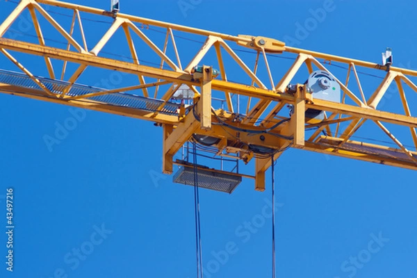 Fototapeta Tower crane trolley closeup