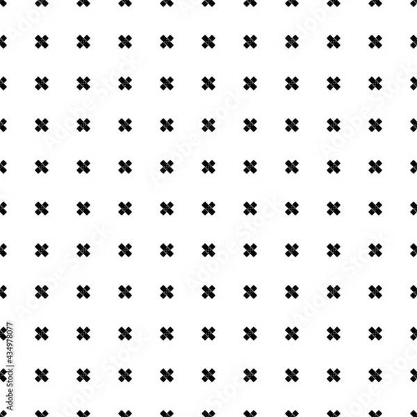 Fototapeta Square seamless background pattern from geometric shapes. The pattern is evenly filled with black adhesive plaster symbols. Vector illustration on white background