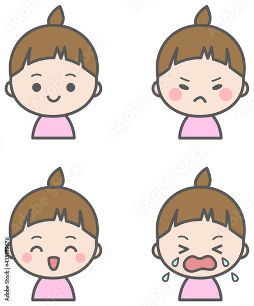 Obraz 赤ちゃんのいろいろな表情　アイコンセット