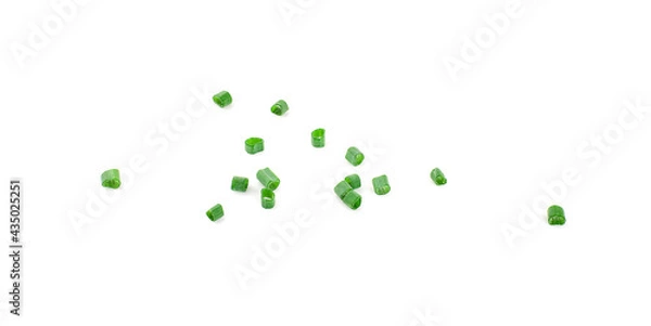 Obraz chopped green onions on white background