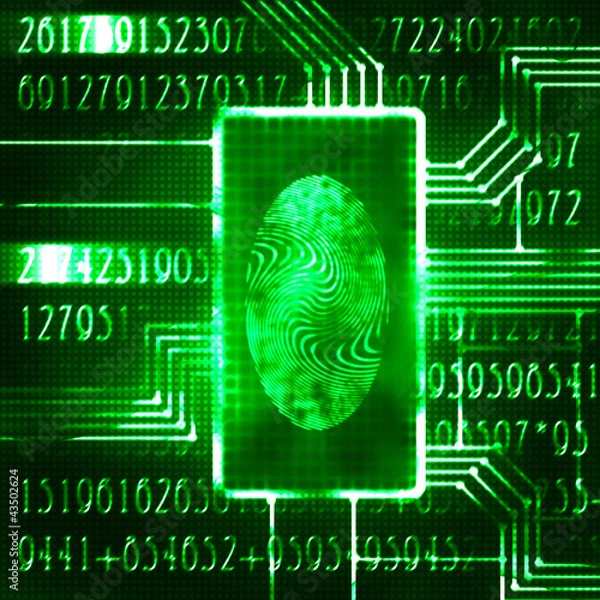 Obraz fingerprint and code