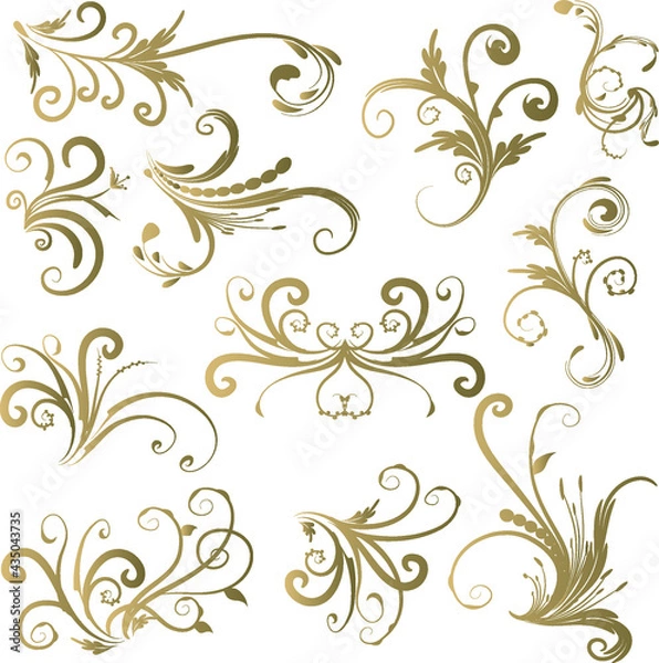 Fototapeta Calligraphic decorative elements with lines