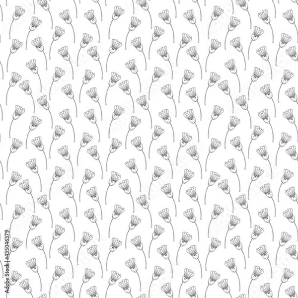 Fototapeta Daisy flower seamless fabric pattern, seamless digital paper