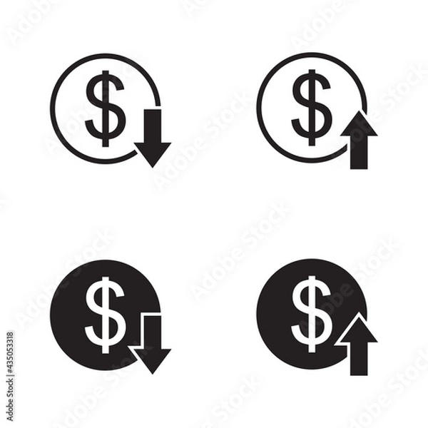 Obraz Change price outline icon. Clipart image isolated on white background