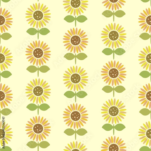Obraz 北欧風ひまわり　シームレスパターンB
