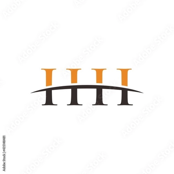 Fototapeta HHH initial letter, overlapping movement swoosh horizon, company logo design inspiration