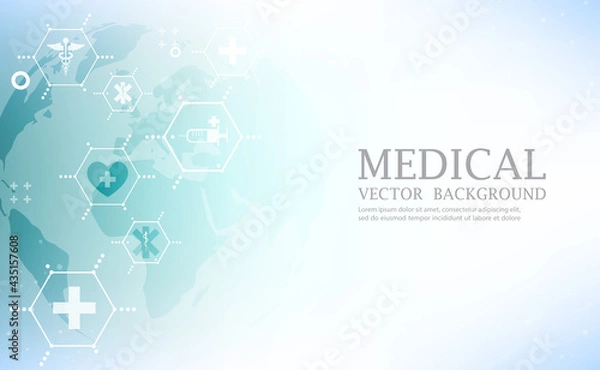 Obraz Medical vector background.Abstract world medical concept