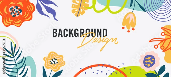 Fototapeta Modern abstract elements set, minimal design, vector illustration.