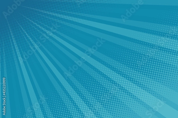 Fototapeta Retro comic rays blue dots background. Vector illustration