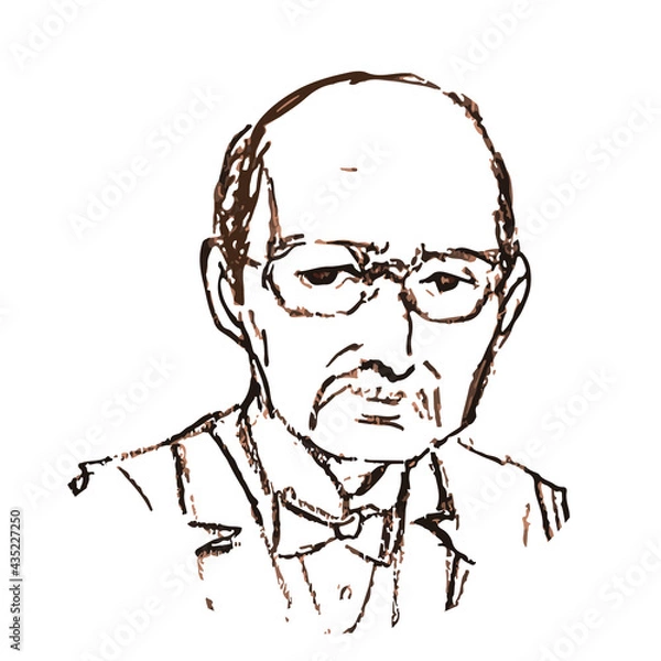 Obraz マックス・プランク_Max Karl Ernst Ludwig Planck_偉人_セピア_イラスト_単色_白黒_物理学_物理学者_ドイツ_人物_ベクター_カット_挿絵
