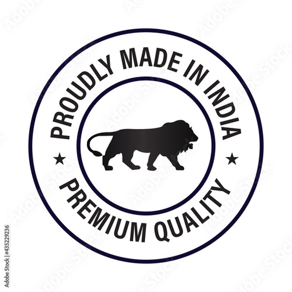 Fototapeta premium quality, proudly made in India vector symbol