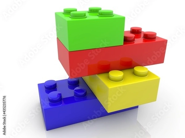 Fototapeta Abstract construction from various toy bricks
