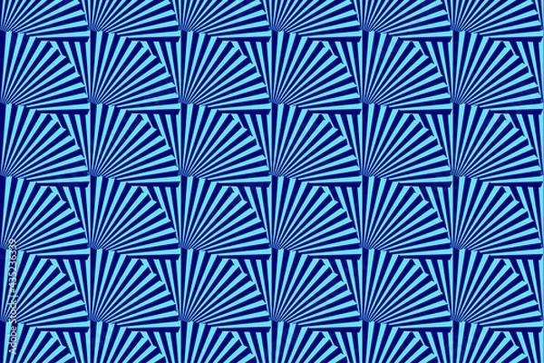 Fototapeta Side-facing fans pattern design, art deco fan pattern