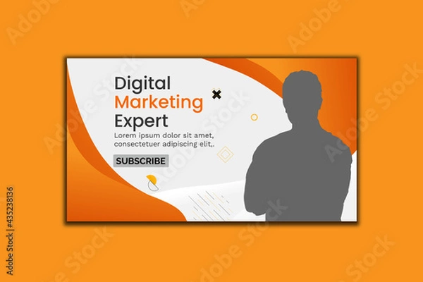 Obraz Digital Marketing YouTube Thumbnail Template Design and Web Banner