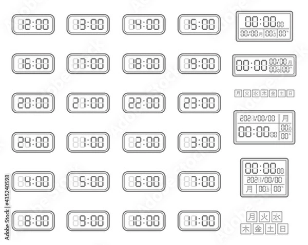 Obraz デジタル時計セット（湿度計、温度計有り）