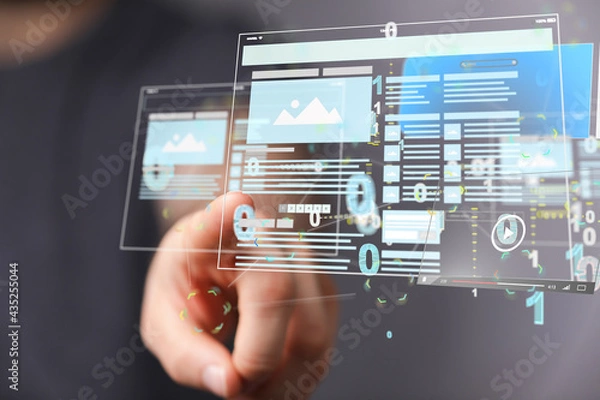 Obraz develop interface web application in hand