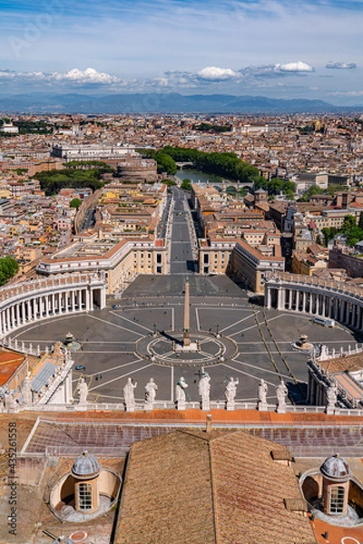 Fototapeta view of rome from the top of basilica saint peter rome vatican city