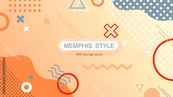 Obraz Memphis eps vector background in retro  colors