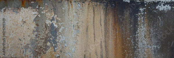 Fototapeta Rusty weathered metal texture industry board