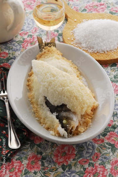 Obraz 在盐烤的鱼 Fish baked in salt Poisson en croûte de sel