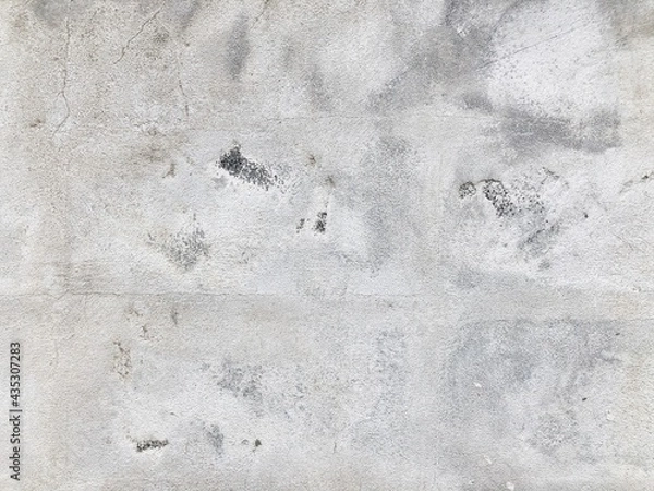 Obraz Weathered concrete block wall were plastered by cement. Easy masonry house or building wall work.