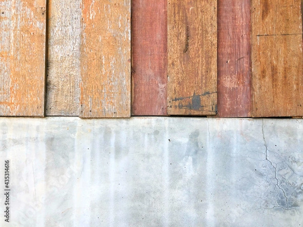 Obraz old wooden wall with concrete texture