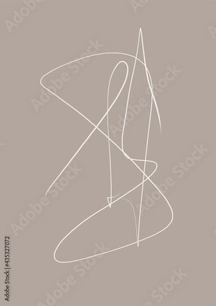 Fototapeta Abstract illustration. Poster. Simple lines on a color background.
