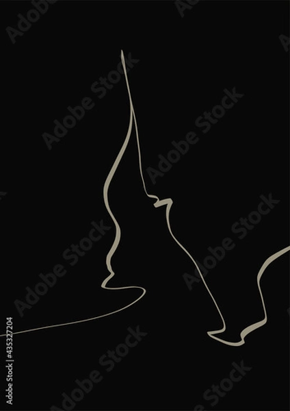 Fototapeta Abstract illustration. Poster. Simple lines on a color background.