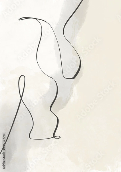 Fototapeta Abstract illustration. Poster. Simple lines on a color background.