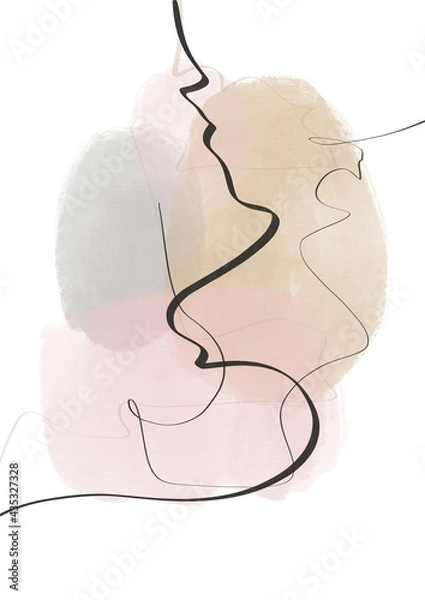 Fototapeta Abstract illustration. Poster. Simple lines on a color background.