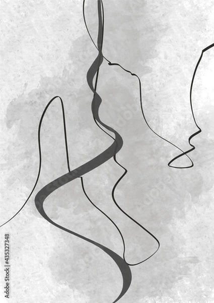 Fototapeta Abstract illustration. Poster. Simple lines on a color background.