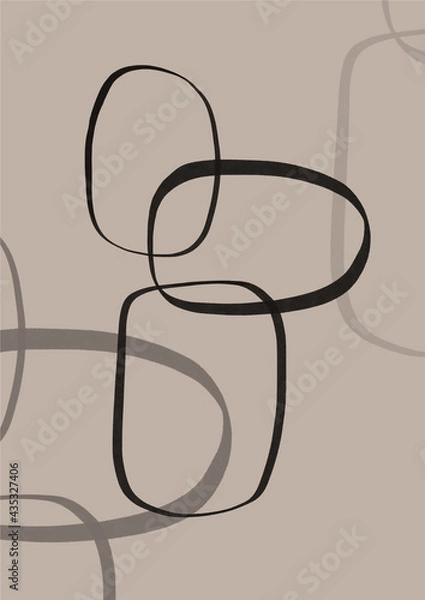 Fototapeta Abstract illustration. POster. Simple lines on a color background.