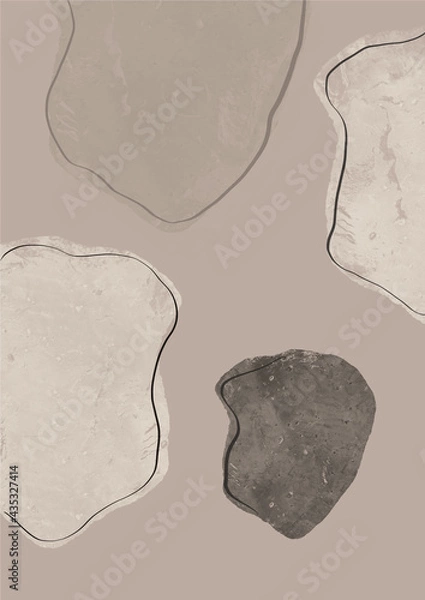 Fototapeta Abstract illustration. POster. Simple lines on a color background.