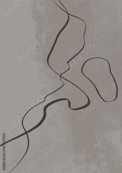 Fototapeta Abstract illustration. POster. Simple lines on a color background.