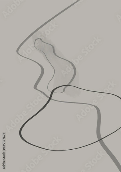 Fototapeta Abstract illustration. POster. Simple lines on a color background.
