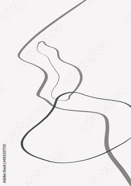 Fototapeta Abstract illustration. POster. Simple lines on a color background.