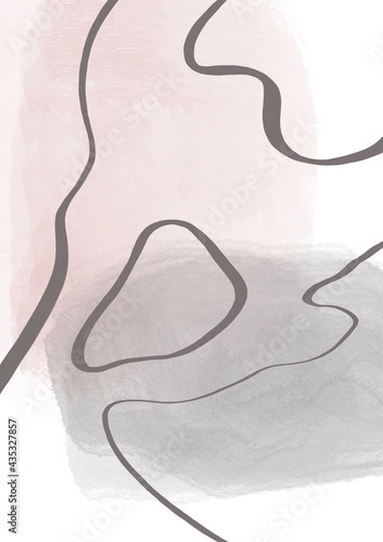 Fototapeta Abstract illustration. Poster. Simple lines on a color background.