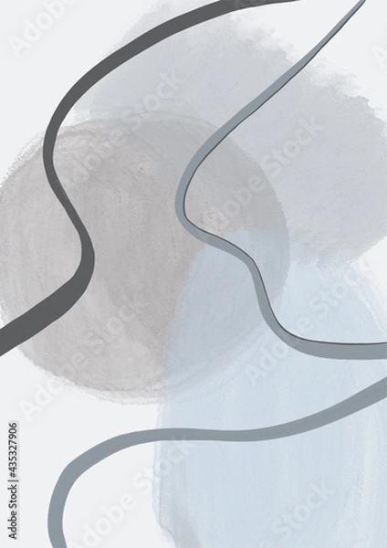 Fototapeta Abstract illustration. Poster. Simple lines on a color background.