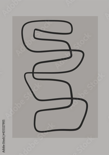 Fototapeta Abstract illustration. Poster. Simple lines on a color background.